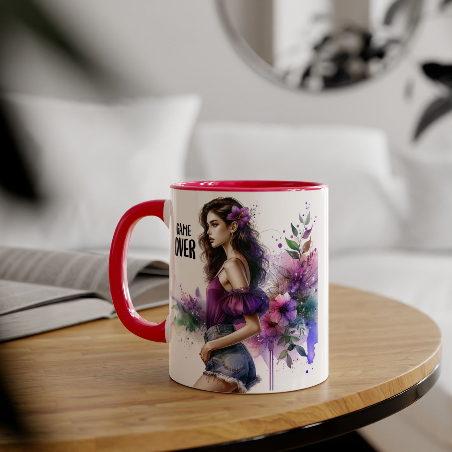 Game Over Accent Mug - Stylish Coffee Cup for Gamers, Unique Gift, Trendy Home Decor, Birthday Present, Cafe Lover's Essential