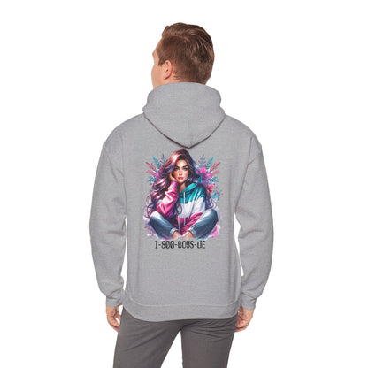 1-800-Boys-Lie Colorful Graphic Hoodie for Women, Cozy Unisex Sweatshirt, Trendy Streetwear, Perfect Gift for Any Occasion