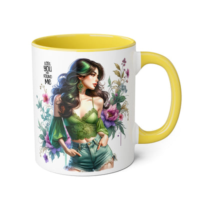 Lost You and Found Me Whimsical Floral Accent Mug for Nature Lovers, Unique Gift for Friends, Home Décor, Coffee Tea Drinkware, Thoughtful Gift Idea
