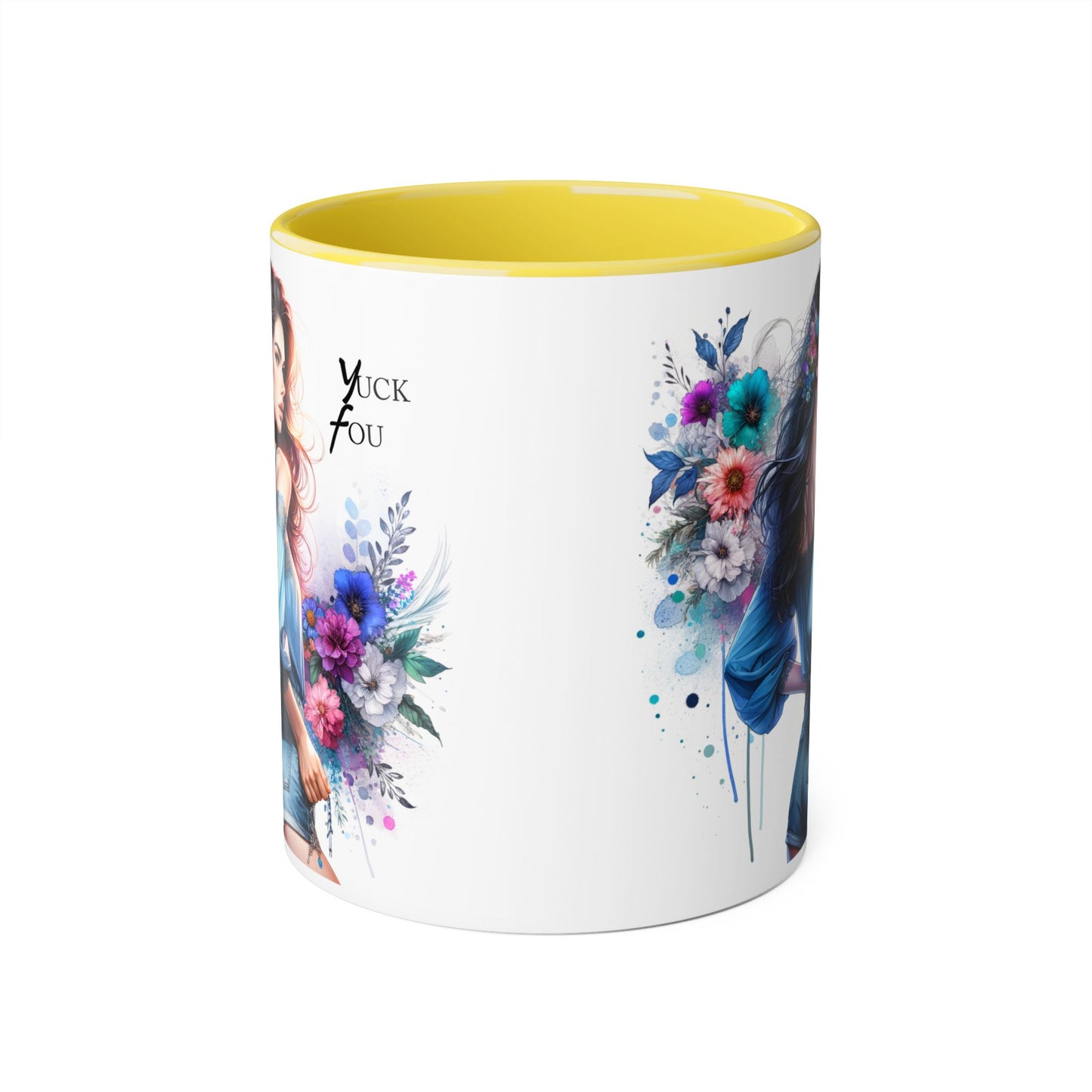 Yuck Fou Floral Graphic Accent Mug: Perfect Gift for Tea Lovers, Coffee Breaks, Home Decor, Inspirational Quotes, Mother's Day, Birthdays