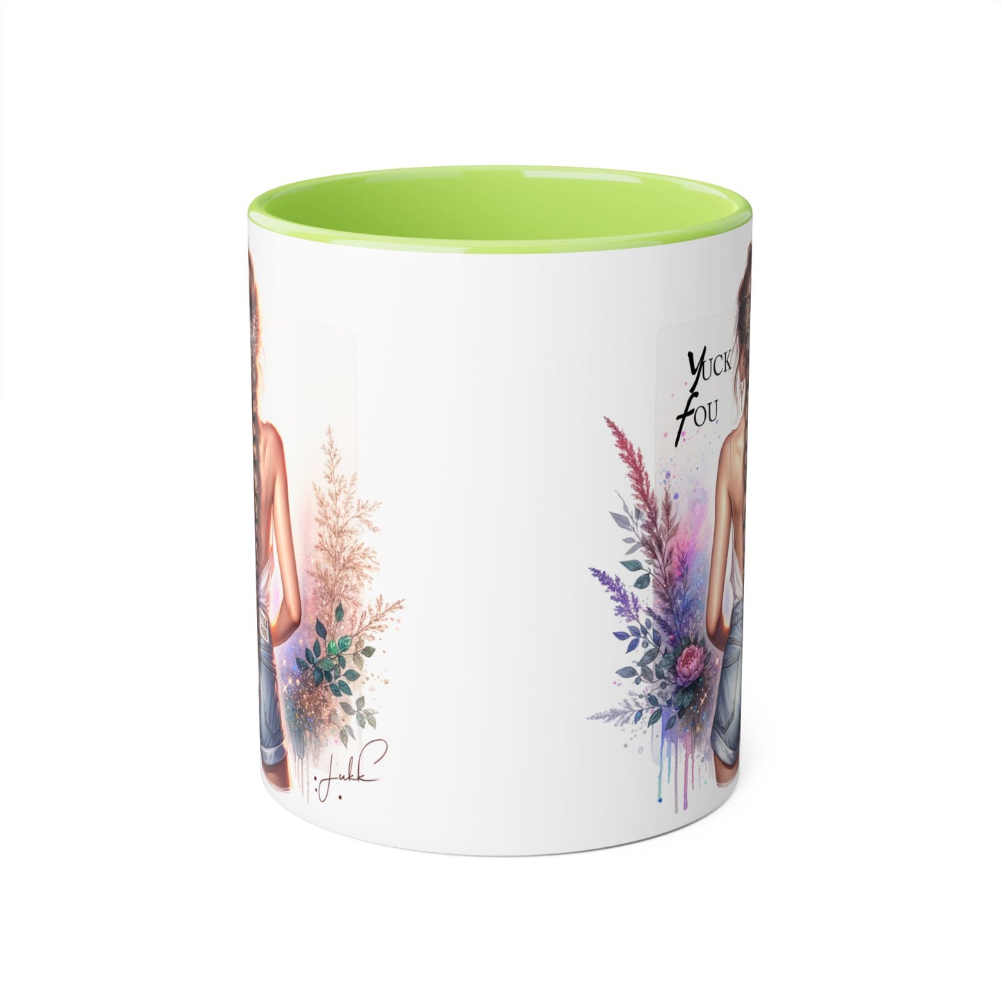 Yuck Fou Stylish Floral Accent Mug, Gift for Friends, Motivational Coffee Cup, Cute Home Decor, Art Lover's Mug, Perfect for Holidays