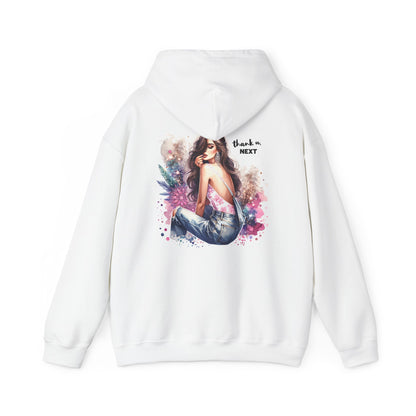 Thank U, Next Stylish Art Hoodie with Graphic Design, Cozy Sweatshirt for Casual Wear, Perfect Gift for Her, Trendy Fashion, Birthday & Holiday Gift