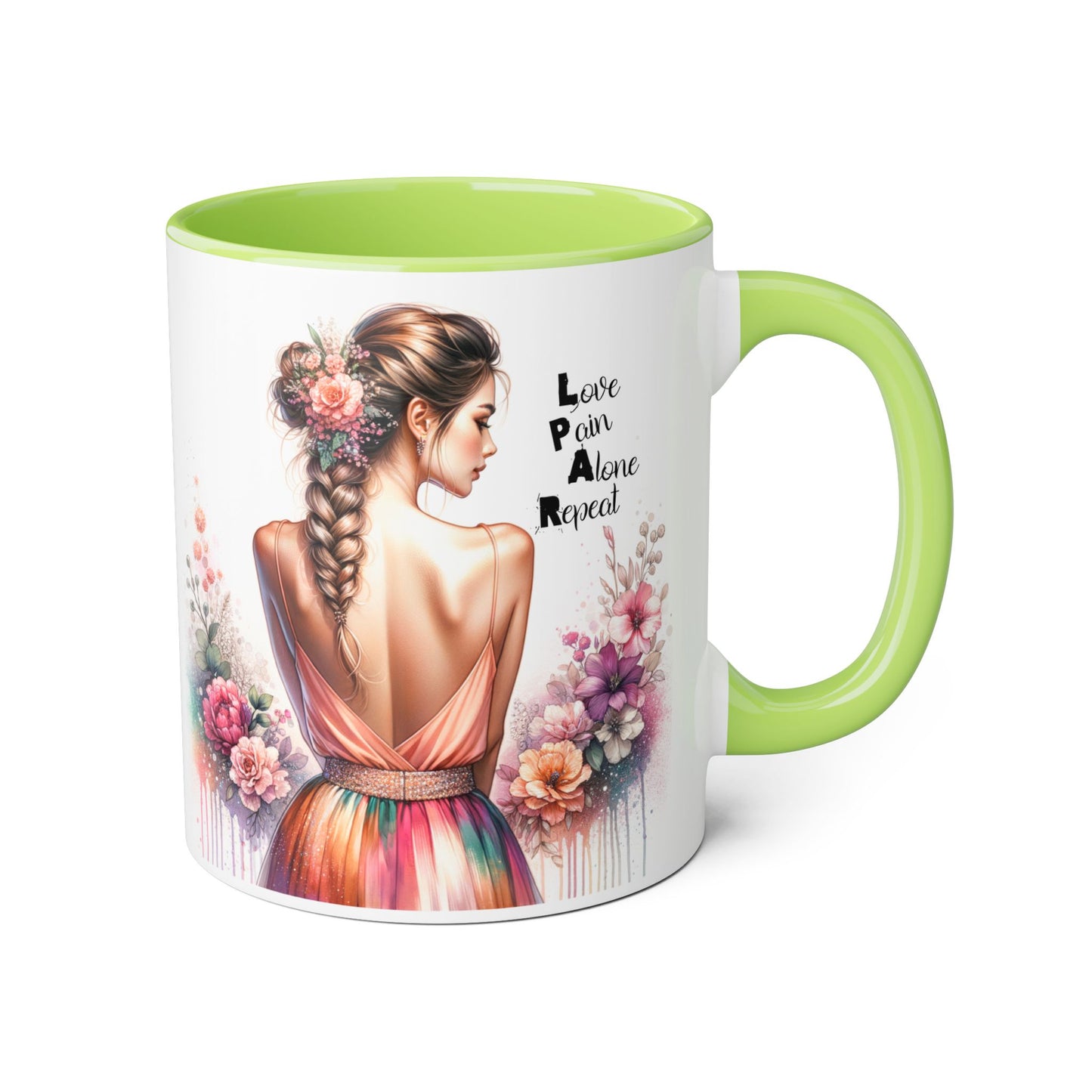 Artistic Floral Accent Mug - Inspirational Gift for Women, Coffee Lover's Decor, Unique Tea Mug, Perfect for Birthdays, Self-Care
