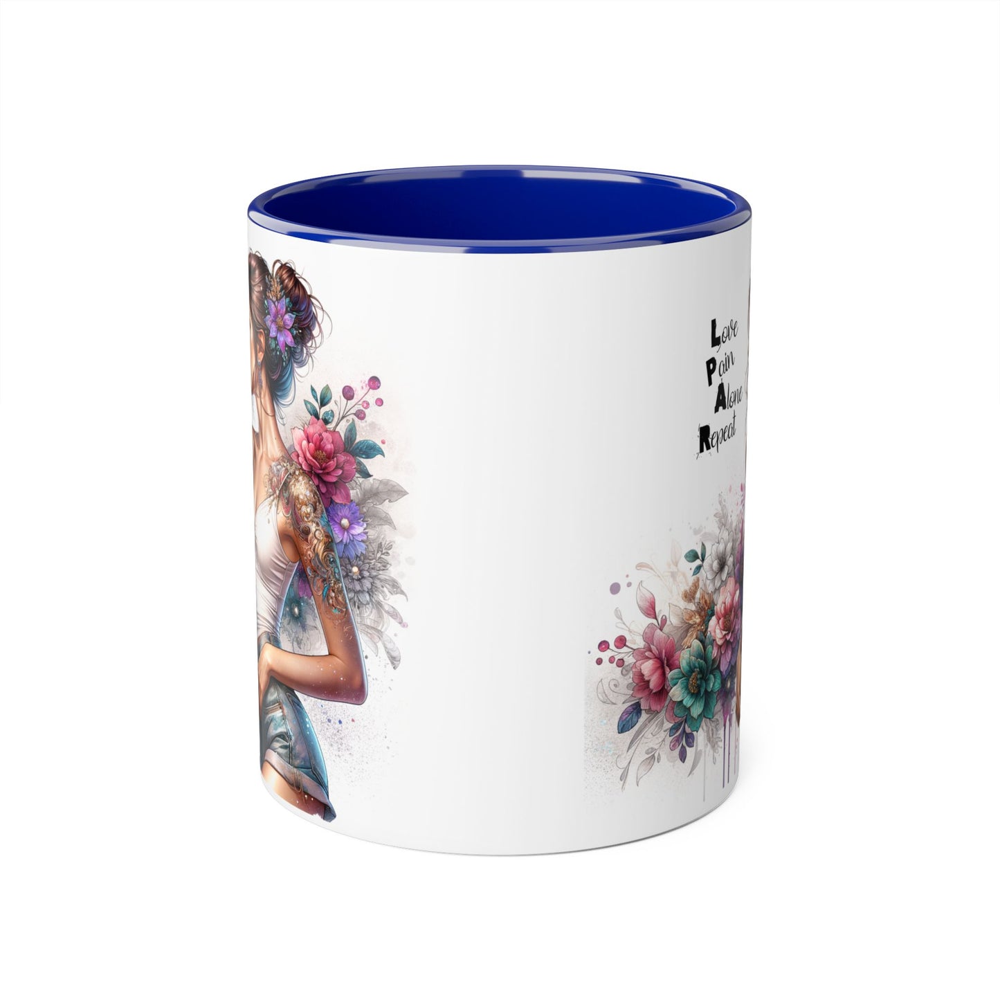 Floral Inspirational Accent Mug, 11oz - Motivational Gift for Mindfulness, Coffee Lovers, Self-Care, Birthday, Home Decor