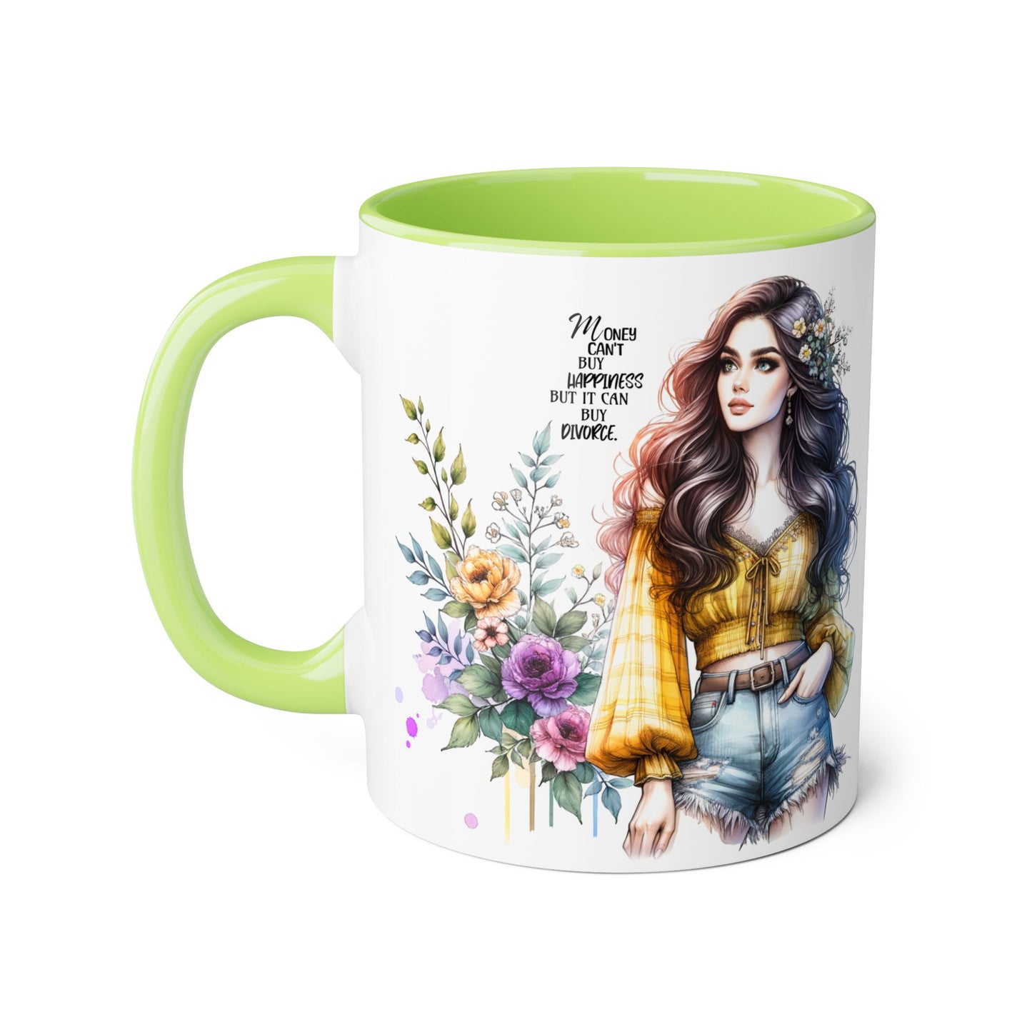 Mug Money Can't Buy Happiness But It Can Buy Divorce Humoristic 11oz Accent Mug