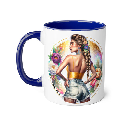 Yuck Fou Artistic Accent Mugs - Beautiful Floral Designs for Coffee Lovers, Gift for Friends, Home Decor, Birthday, Everyday Use