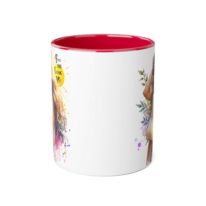 Free and Loving Me Boho Chic Accent Mug, Inspirational Coffee Cup, Free and Living Me, Gift for Her, Art Print Mug, Home Decor