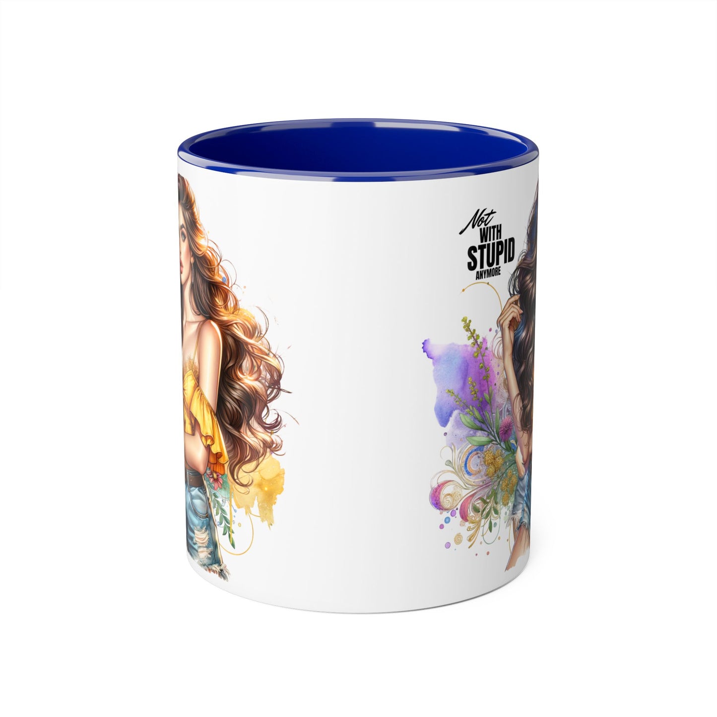 Not With Stupid Anymore Humoristic 11oz Accent Mug