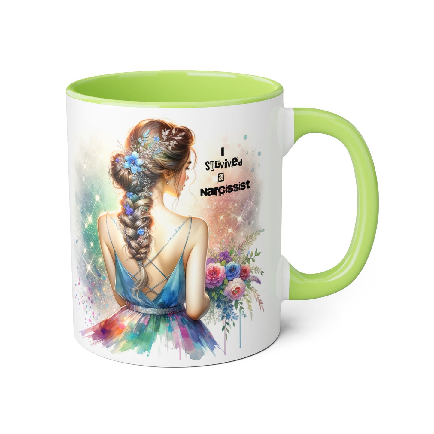Beautiful Artistic Accent Mug - Unique Coffee Cup for Women, Gift for Her, Bohemian Style Drinkware, Perfect for Birthdays and Celebrations