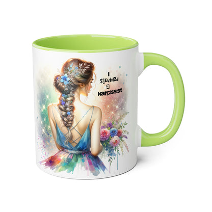 Beautiful Artistic Accent Mug - Unique Coffee Cup for Women, Gift for Her, Bohemian Style Drinkware, Perfect for Birthdays and Celebrations
