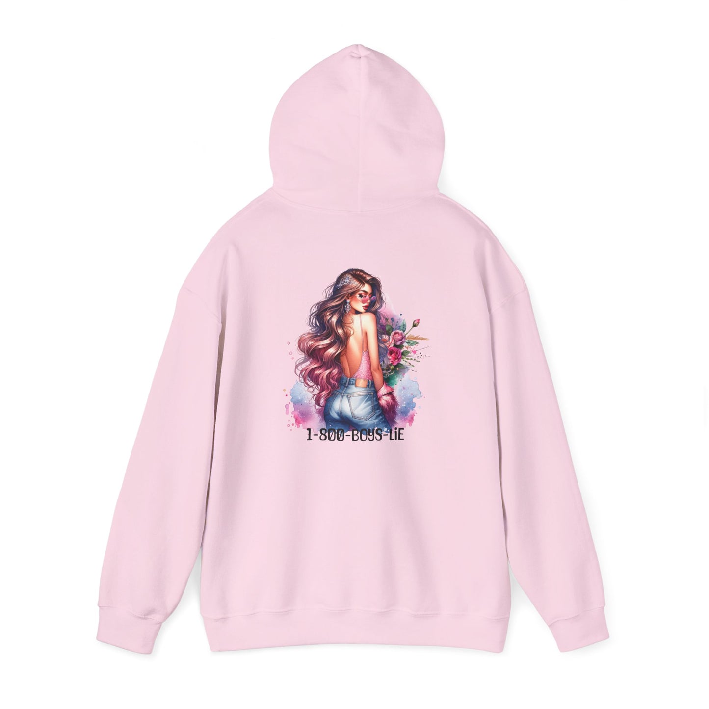 1-800-Boys-Lie Floral Art Hooded Sweatshirt, Cozy Unisex Hoodie, Everyday Wear, Gift for Her, Casual Style
