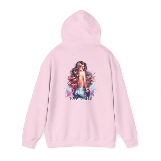 1-800-Boys-Lie Floral Art Hooded Sweatshirt, Cozy Unisex Hoodie, Everyday Wear, Gift for Her, Casual Style