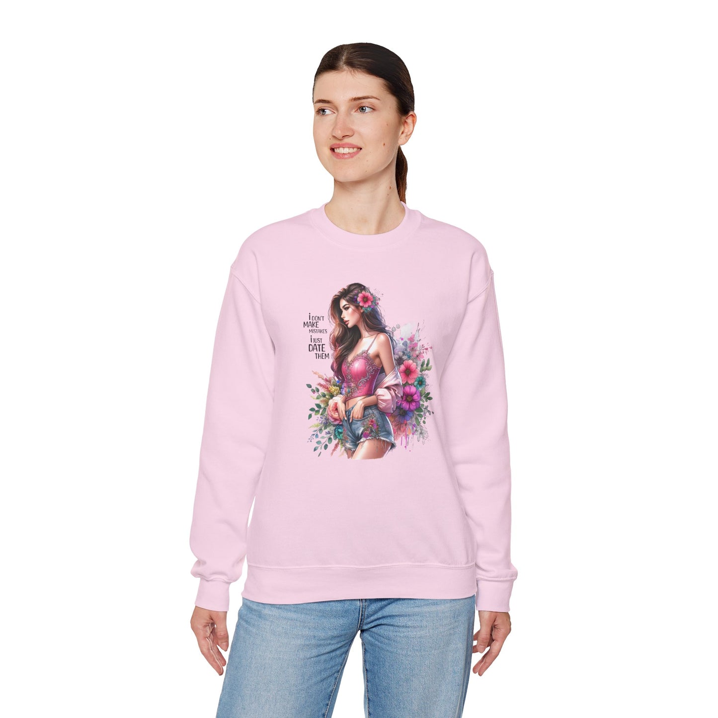 I Don`t  Make Mistakes, I Just Date Them Floral Fantasy Crewneck Sweatshirt, Boho Sweatshirt, Spring Fashion, Gift for Her, Cute Sweatshirt, Cozy Wear
