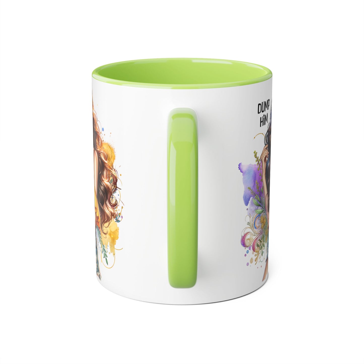 Sassy Accent Mug, Perfect Gift for Coffee Lovers, Celebrate Friendship, Dump Him Design, Stylish 11oz Coffee Cup, Unique Feminine Drinkware