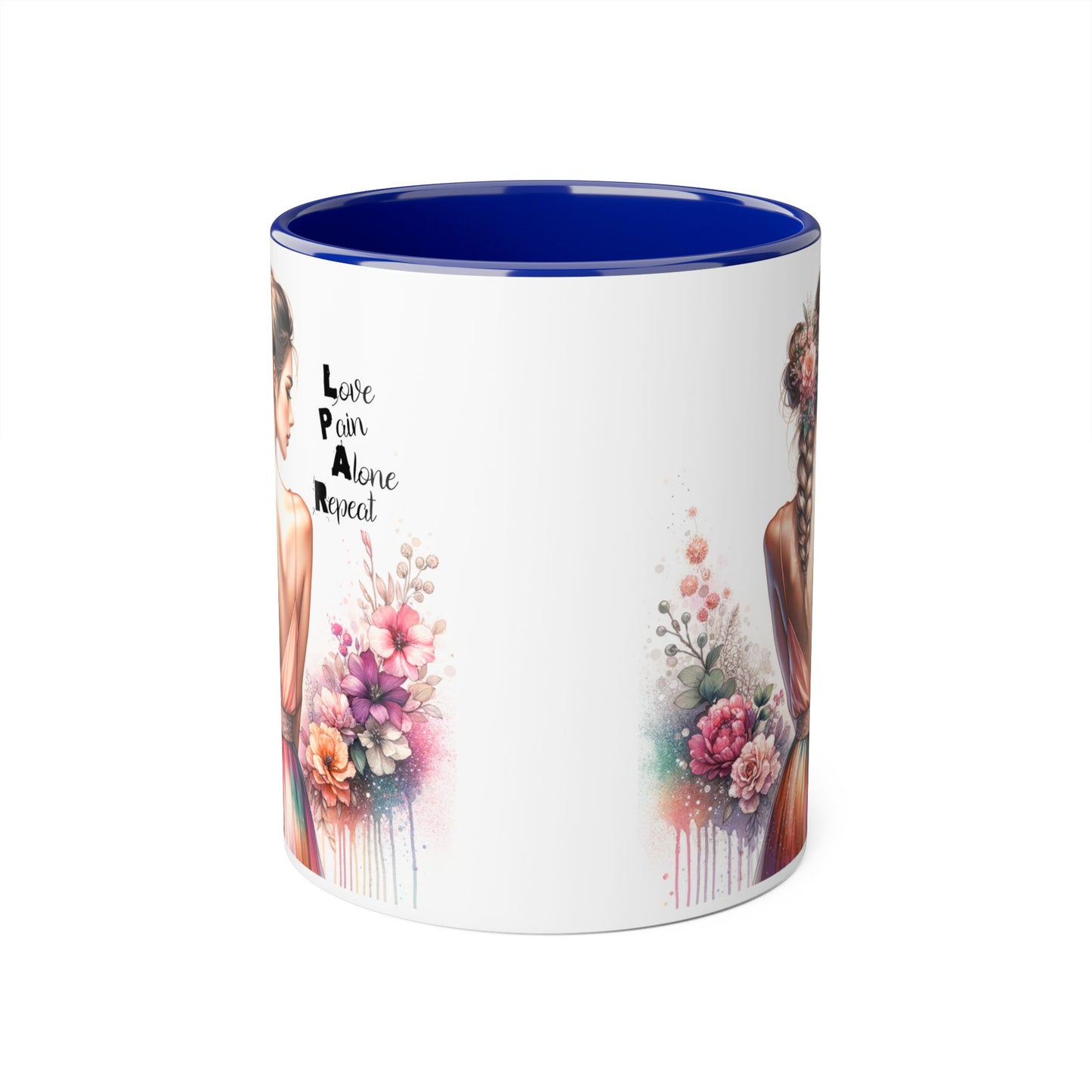 Artistic Floral Accent Mug - Inspirational Gift for Women, Coffee Lover's Decor, Unique Tea Mug, Perfect for Birthdays, Self-Care