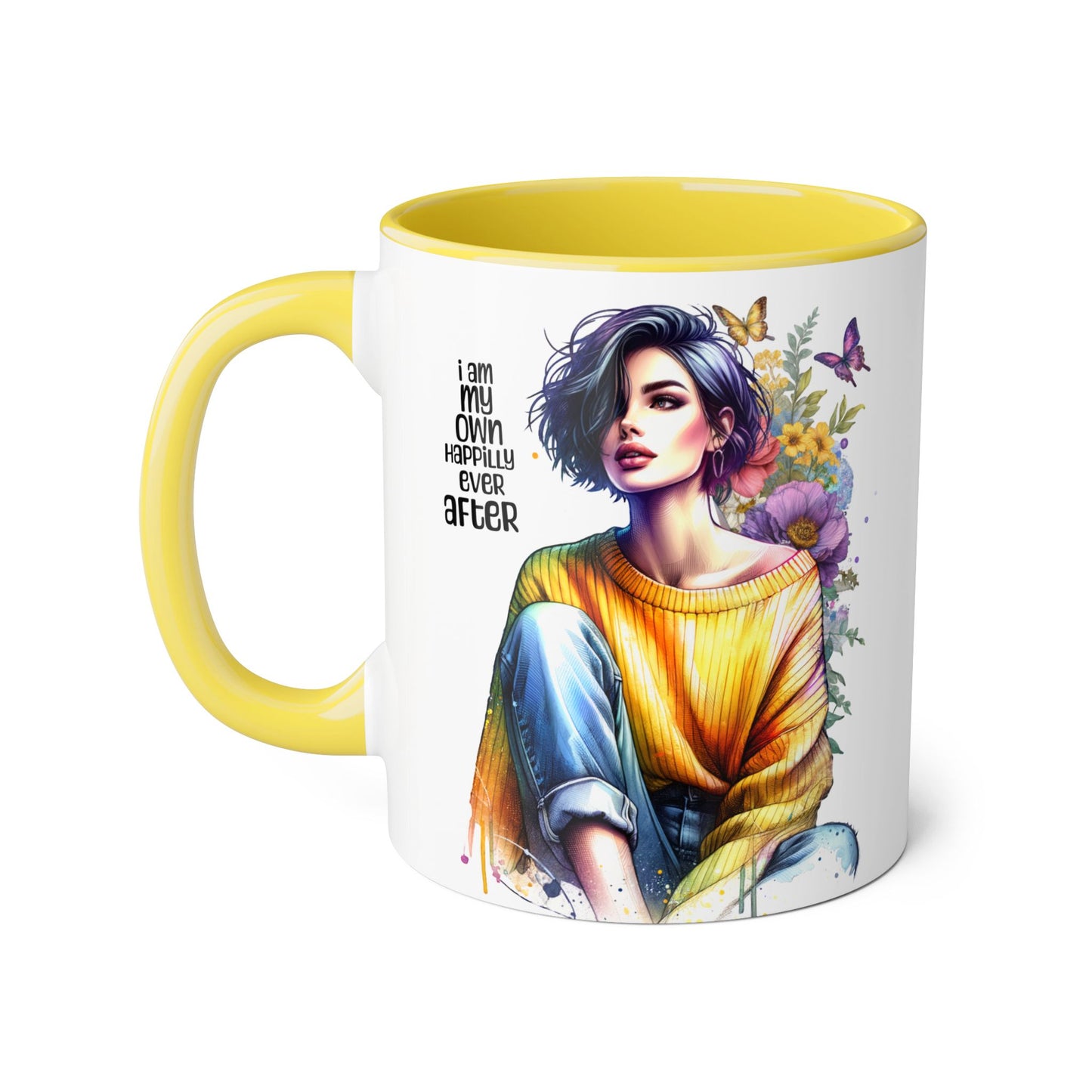 I Am My Own Happily Ever After Empowering Accent Mug - I Am My Own Happiness Ever After, Inspirational Gift for Her, Coffee Lover, Self-Care Decor, Motivational Cup