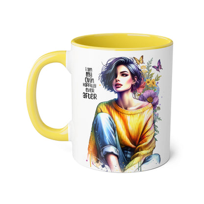 I Am My Own Happily Ever After Empowering Accent Mug - I Am My Own Happiness Ever After, Inspirational Gift for Her, Coffee Lover, Self-Care Decor, Motivational Cup