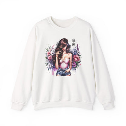 Lost You And Found Me Floral Graphic Crewneck Sweatshirt, Vibrant Sweatshirt, Cozy Casual Wear, Gift for Her, Floral Apparel, Spring Fashion