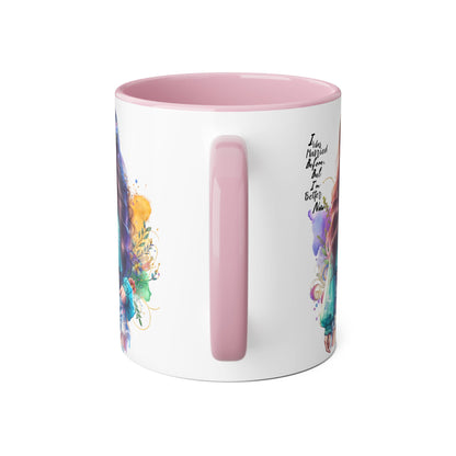 I Was Married Before But I'm Better Now Bohemian Floral Accent Mug, Inspirational Coffee Cup, Gift for Friends, Encouraging Quote, Perfect for Her, Art Lover's Mug