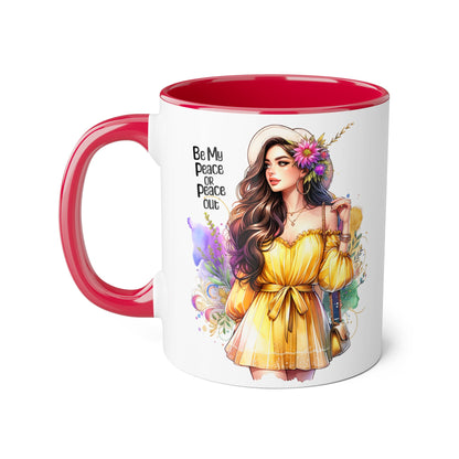 Mug - Be My Peace or Peace Out Accent Mug 11oz