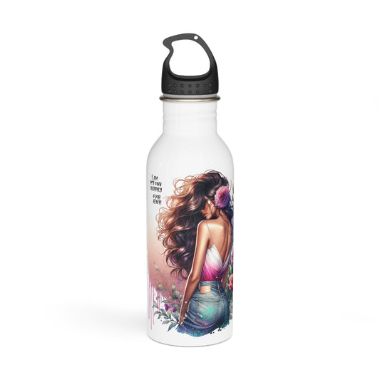 I Am My Own Happily Ever After Floral Art Stainless Steel Water Bottle - Inspirational Quote for Water Lovers