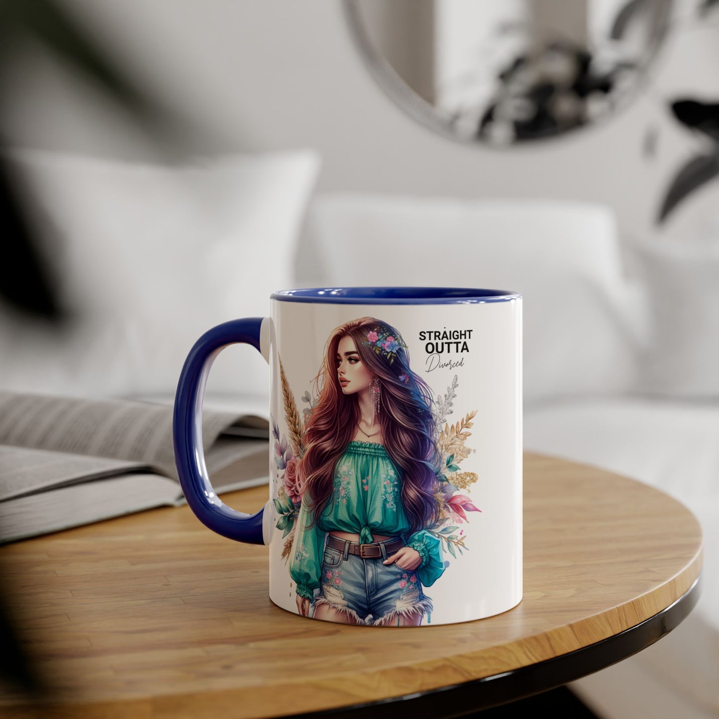 Straight Outta Divorced Humoristic Vibrant Floral Accent Mug, Straight Outta Design, Gift for Coffee Lovers, Boho Home Decor, Ideal for Birthdays, Celebrations, Enjoy [...]