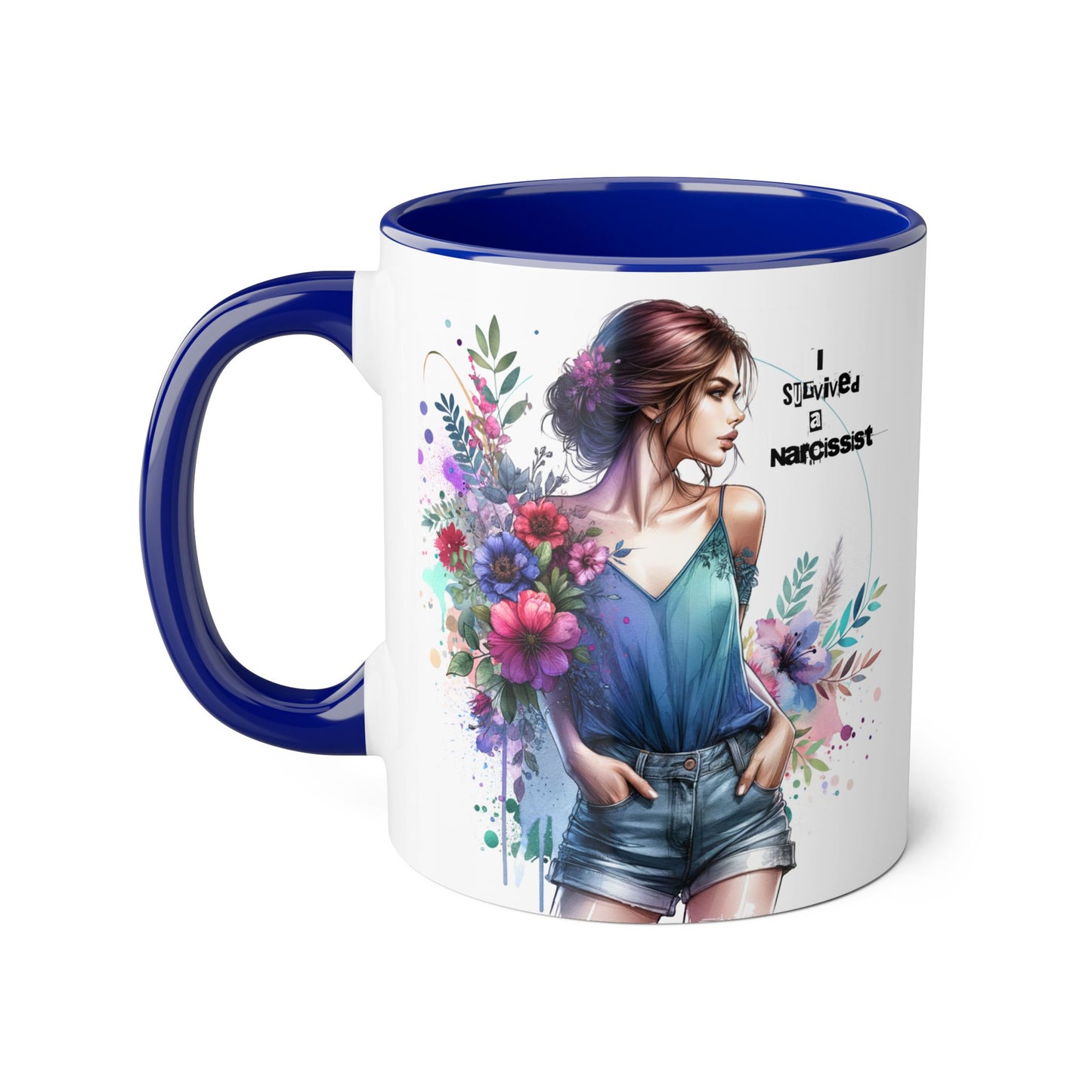 Floral Art Accent Mug - Stay Wild & Nameless, Bohemian Coffee Cup, Floral Gift for Her, Unique Home Decor, Mug for Tea Lovers
