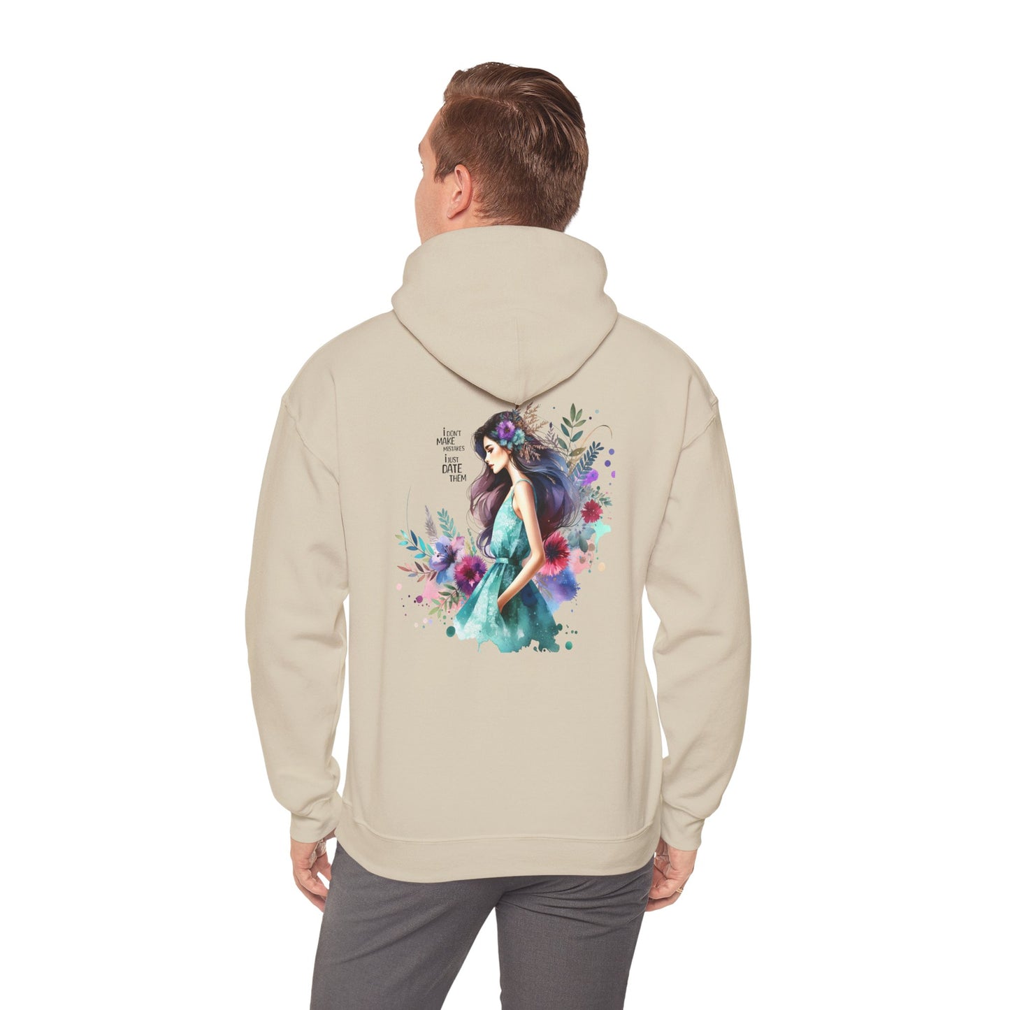 I Don`t  Make Mistakes, I Just Date Them Artistic Floral Hoodie - Women’s Fashion, Cozy Sweatshirt, Graphic Pullover, Gift for Her, Trendy Streetwear