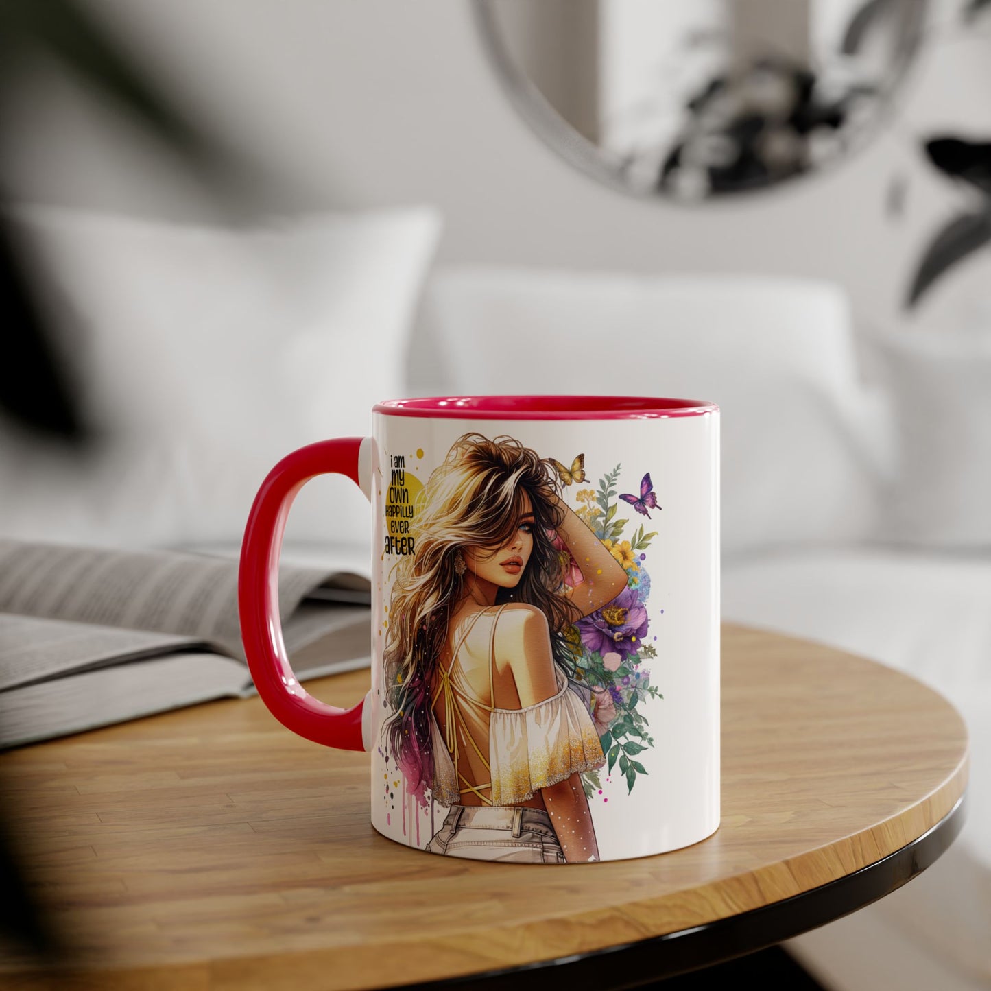 I Am My Own Happily Ever After Empowering Inspirational Accent Mug, Motivational Coffee Cup, Gift for Her, Self-Love Mug, Adulting Humor, Home Office Decor