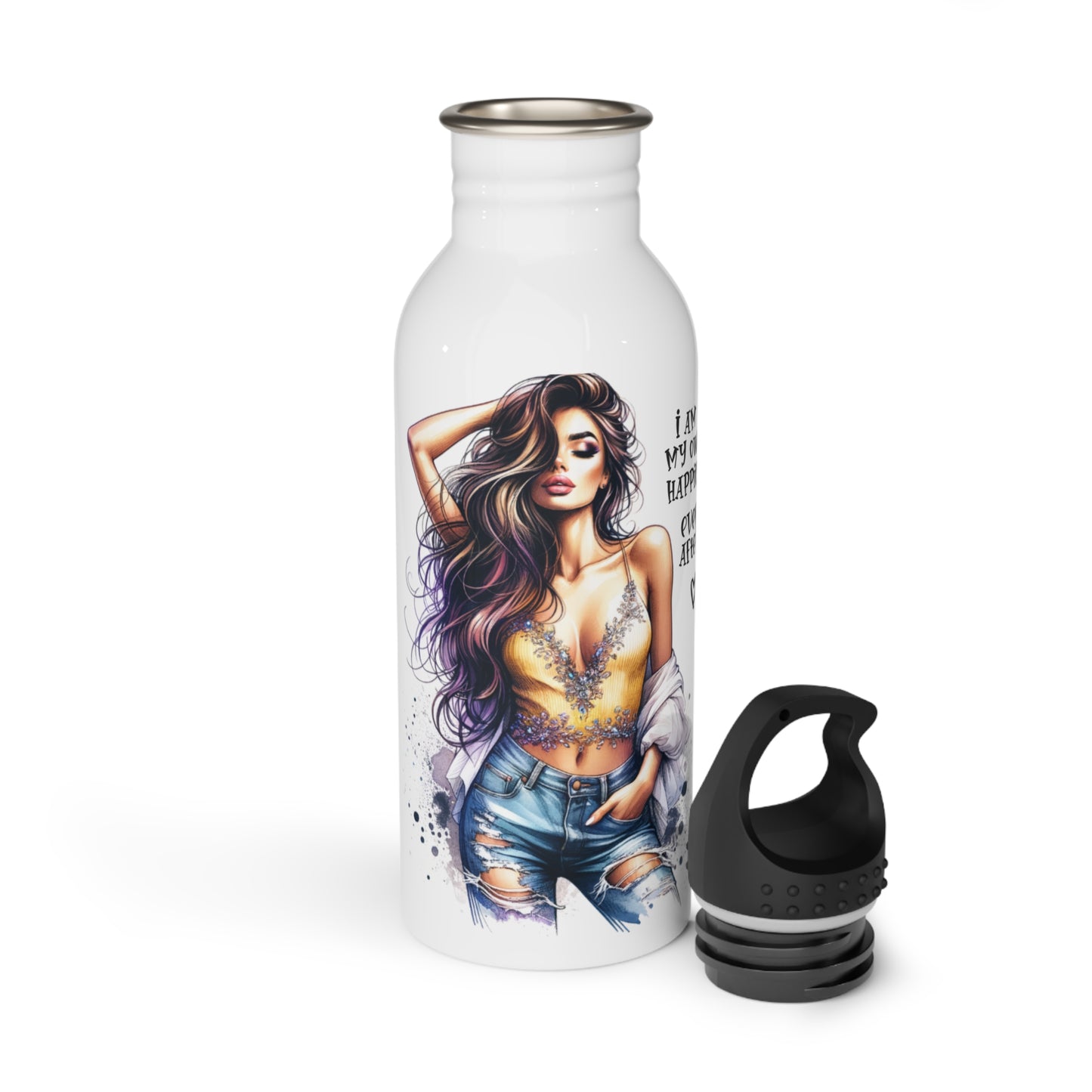 Inspirational Stainless Steel Water Bottle - "I Am My Own Happy Ever After" Design