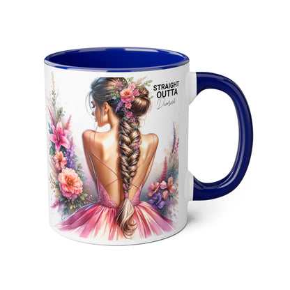 Straight Outta Divorced Humoristic Floral Art Accent Mug - Perfect Gift for Friends, Birthday Celebration, Mother's Day, Coffee Lover, Home Decor