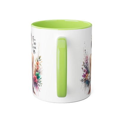 Floral Art Mug - 'Free and Loving Me', Coffee Cup, Gift for Her, Home Decor, Personalized Drinkware, Inspirational Mugs, Floral Design