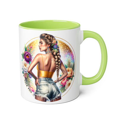 Yuck Fou Artistic Accent Mugs - Beautiful Floral Designs for Coffee Lovers, Gift for Friends, Home Decor, Birthday, Everyday Use
