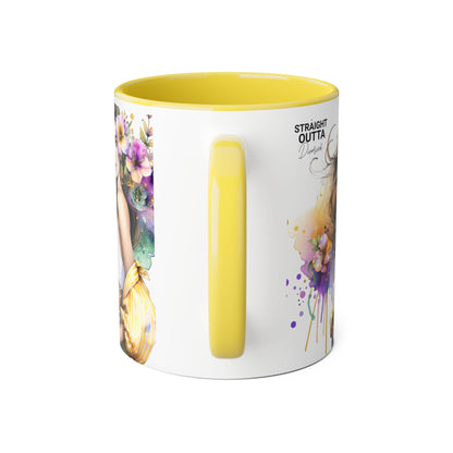 Straight Outta Divorced Humoristic Chic Floral Art Mug - Stylish Coffee Cup for Home or Office, Perfect Gift for Birthdays, Mother’s Day, or Coffee Lovers