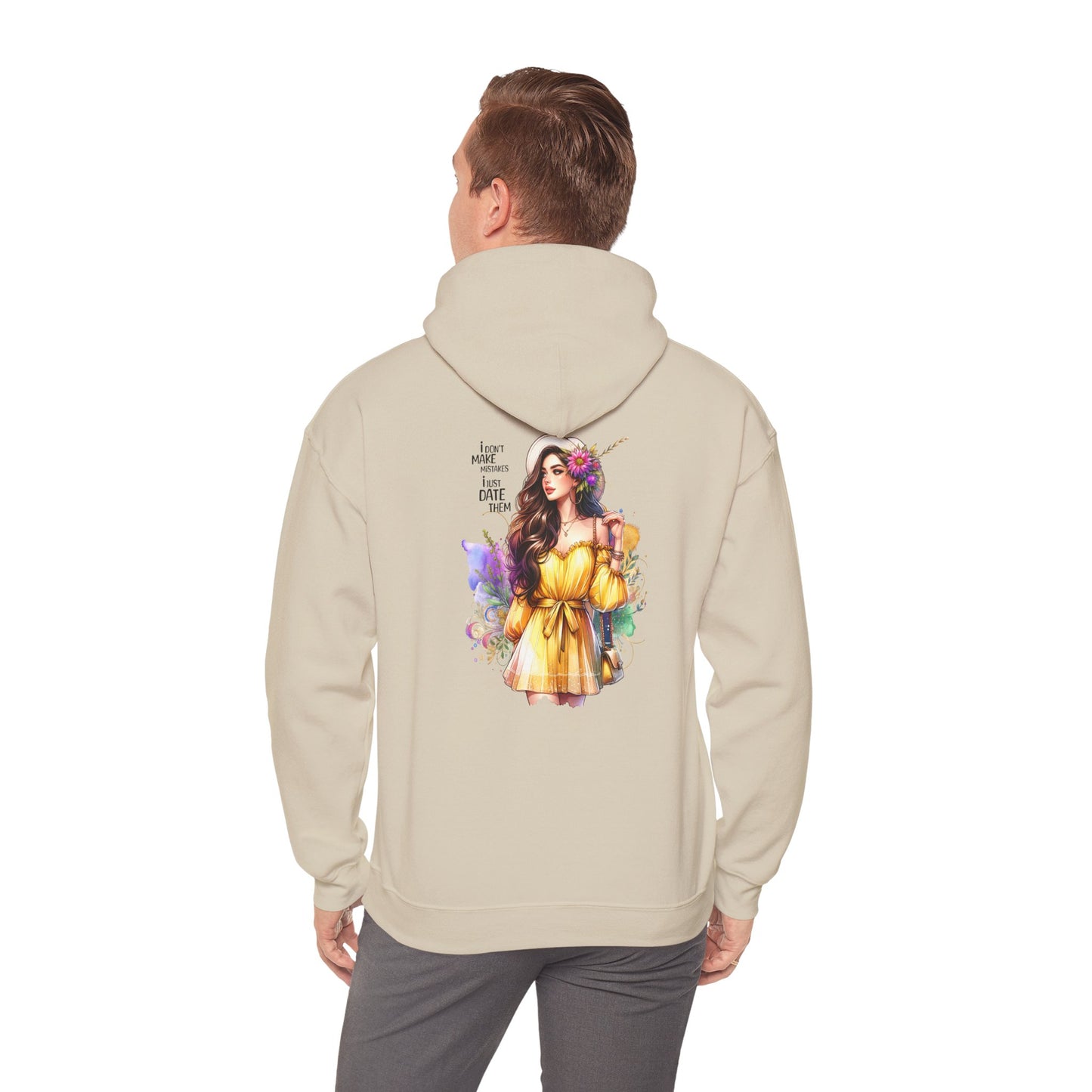 I Don`t Make Mistakes, I Just Date Them Vibrant Floral Art Hoodie - Unisex Heavy Blend Sweatshirt For Cozy Days, Ideal For Gift Giving, Casual Wear, Spring Celebrations