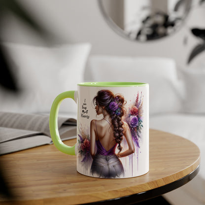 I Can Buy Myself Flowers Floral Artwork Accent Mug, Gift for Flower Lovers, Inspirational Coffee Cup, Unique Home Decor, Mother's Day Present