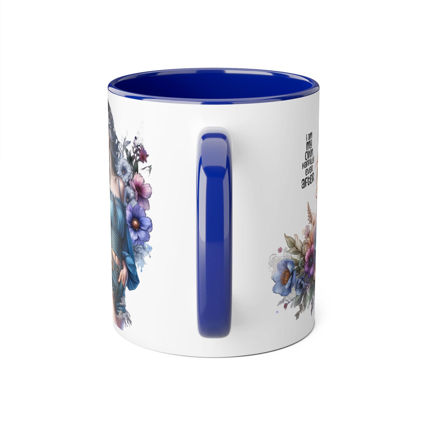 I Am My Own Happily Ever After Whimsical Floral Accent Mug - Perfect Gift for Her, Inspirational Coffee Cup, Self-Care Quotes, Boho Decor, Unique Tea Mug