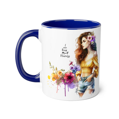 I Can Buy Myself Flowers Floral Bohemian Accent Mug - Perfect Gift for Flower Lovers, Art Enthusiasts, Home Decor, Spring Celebrations, Coffee Lovers