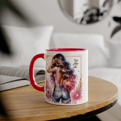 Money Can't Buy Happiness But It Can Buy Divorce Humoristic Gorgeous Floral Accent Mug, Inspirational Coffee Cup, Perfect Gift for Her, Girl Boss Mug, Motivational Drinkware