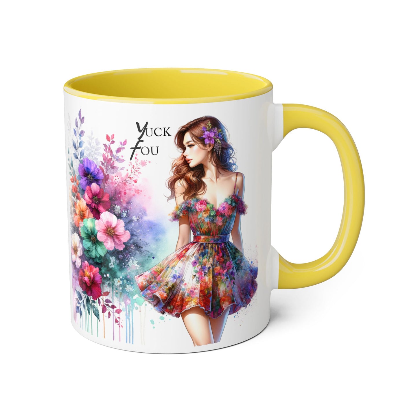 Yuck Fou Floral Accent Mug, 11oz Coffee Cup, Colorful Gift for Her, Art-Inspired Tea Mug, Unique Ceramic Drinkware, Birthday, Mother's Day, [...]