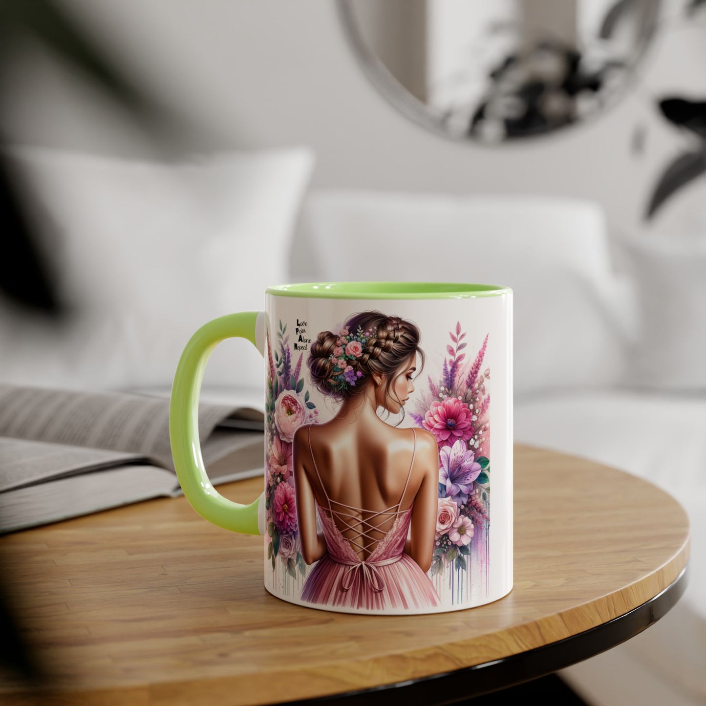 Floral Elegance Mug - Inspirational Coffee Cup, Gift for Her, Wedding Favor, Valentine's Day, Home Decor