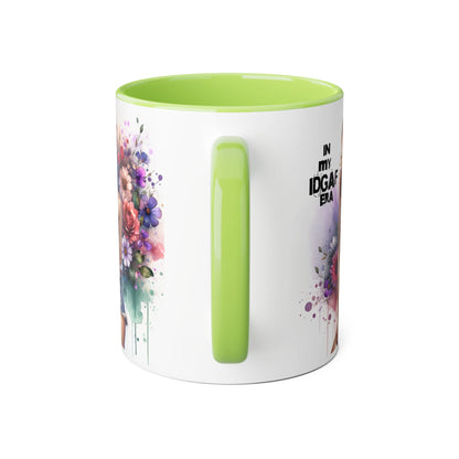 Colorful Floral IDGAF Mug, Inspiring Coffee Cup, Gift for Her, Sassy Drinkware, Unique Floral Mug, Birthday Gift
