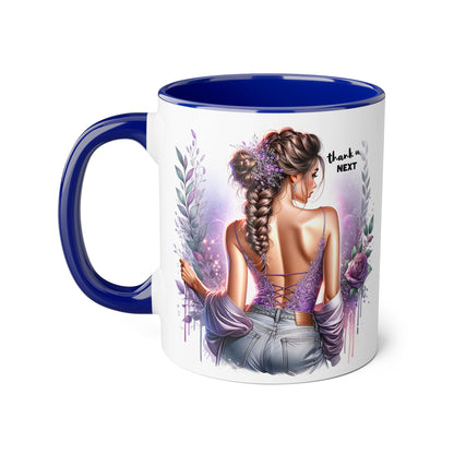 Thank U, Next Accent Mug | Inspirational Coffee Cup, Yoga Gift, Meditation Mug, Unique Home Decor, Self-Care Present