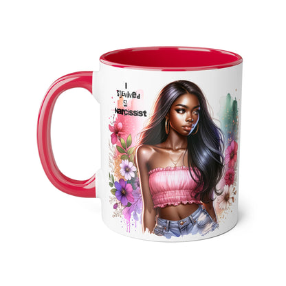 Bold Floral Accent Mug - Perfect Gift for Self-Love and Empowerment