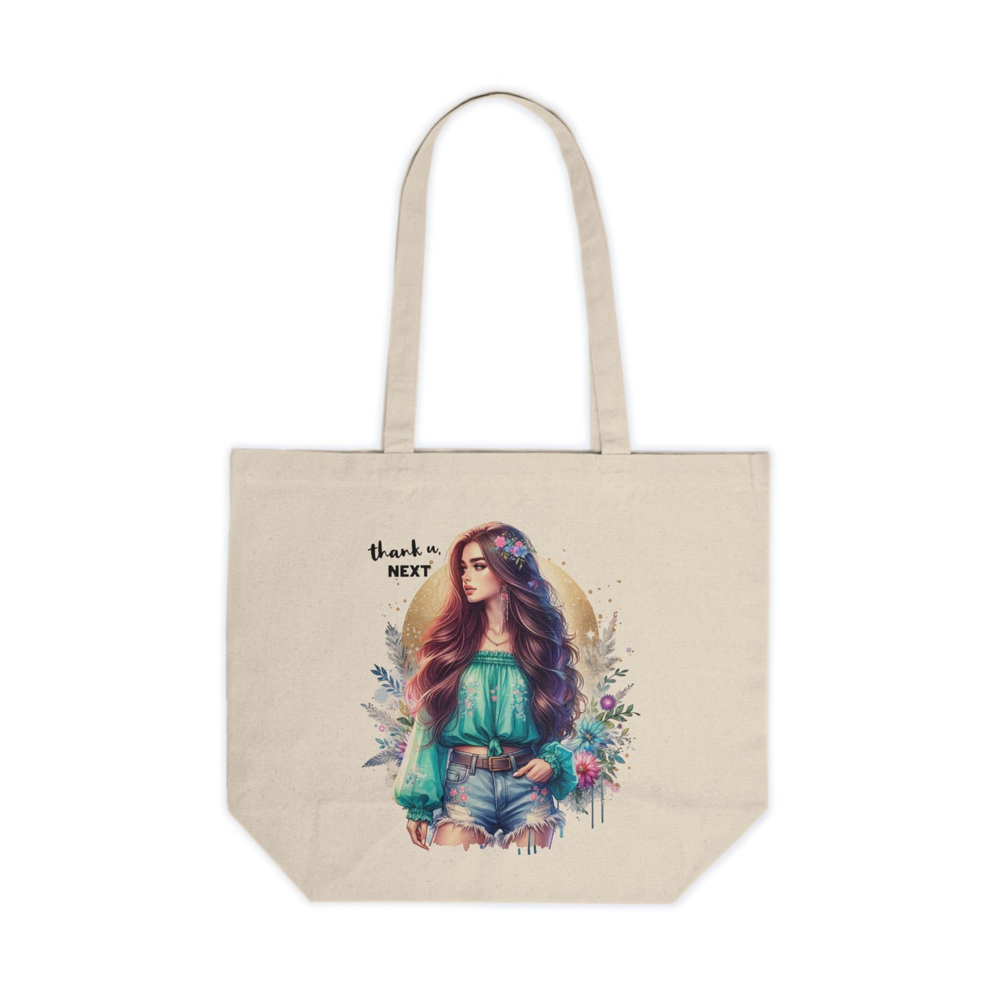 Thank U, Next Stylish Canvas Shopping Tote, Eco-Friendly Bag, Fashionable Grocery Tote, Gift for Her, Trendy Reusable Bag, Thank You Next Design