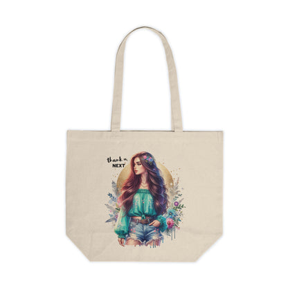Thank U, Next Stylish Canvas Shopping Tote, Eco-Friendly Bag, Fashionable Grocery Tote, Gift for Her, Trendy Reusable Bag, Thank You Next Design