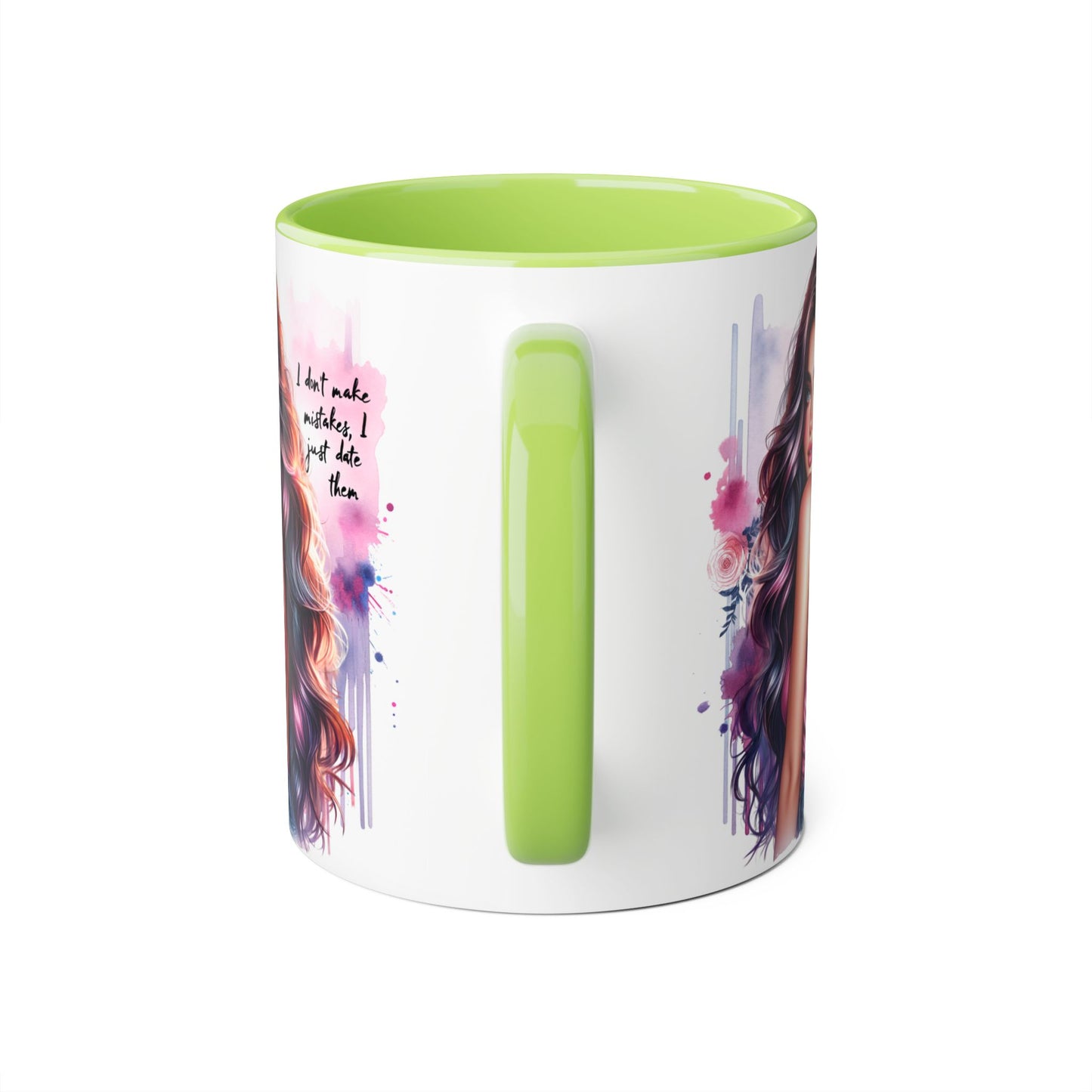 I Don't Make Mistakes, I Date Them Vibrant Accent Mug, Inspirational Coffee Cup, Artful Drinkware, Gift for Her, Motivational Mug, Home Decor, Unique Ceramic Cup