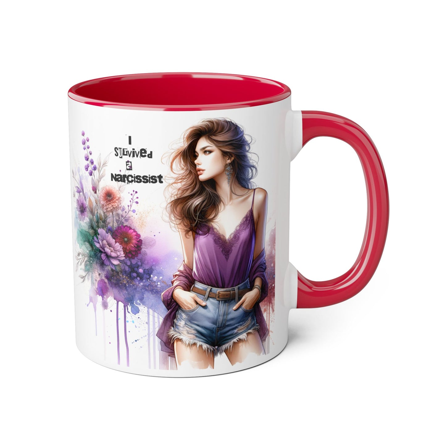 Stylish Quote Mug, Fashion Lover Gift, Narcissist Coffee Cup, Floral Design Mug, Unique Drinkware for Her