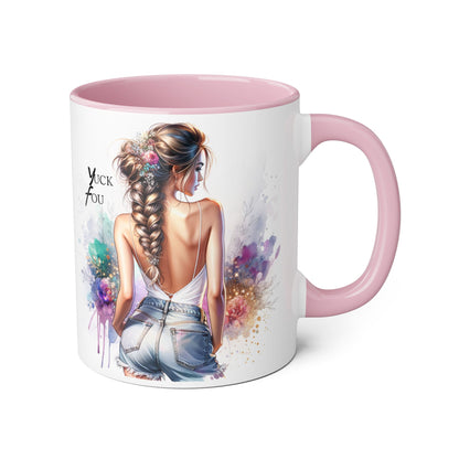 Yuck Fou Chic Coffee Mug, Stylish Drinkware, Gift for Friends, Art Mug, Inspirational Quote Mug, Unique Kitchen Decor, Fun Gift Idea