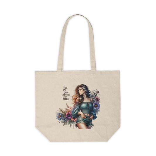 I Am My Own Happily Ever After Floral Art Canvas Tote Bag | Eco-Friendly Shopper | Gift for Her | Sustainable Carryall | Beach Bag | Market Tote | Everyday Essentials